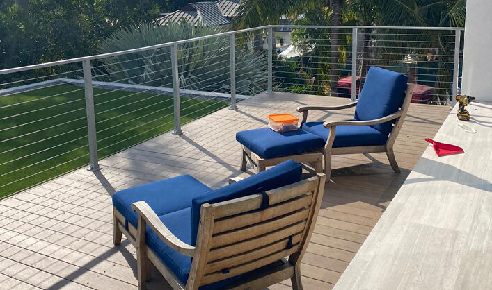 Tech wood/Aluminum railing stainless steel wire