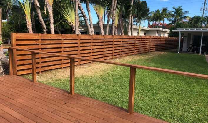 Wood fence painted