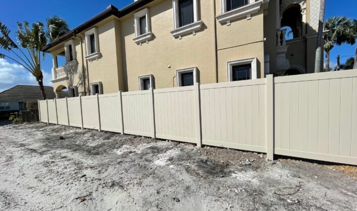 PVC/Vinyl Taupe colored fence