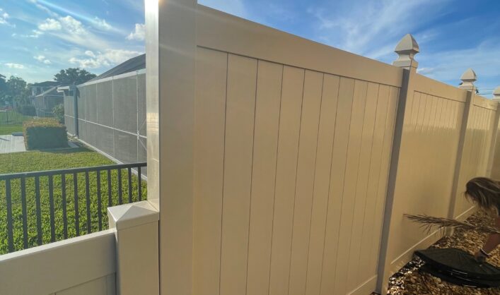 PVC/Vinyl Taupe colored fence