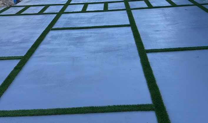 Concrete squares, stain and sealer