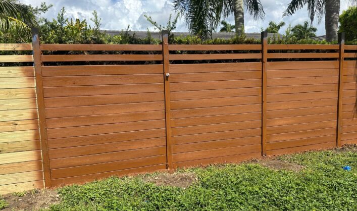 Pressure treated wood fence