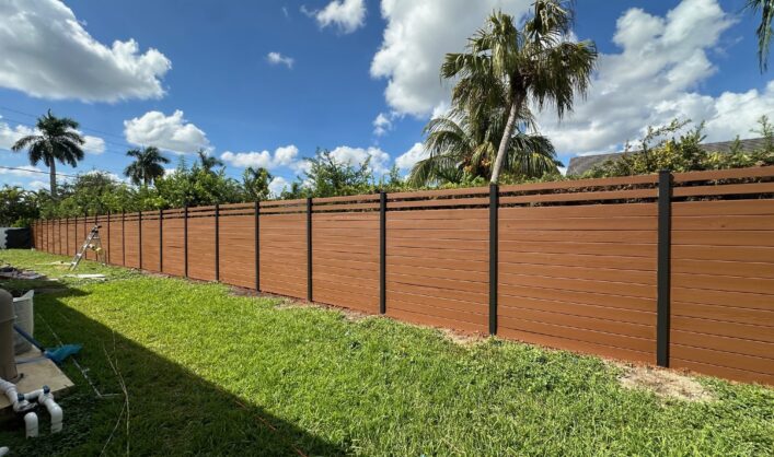 Pressure treated wood fence
