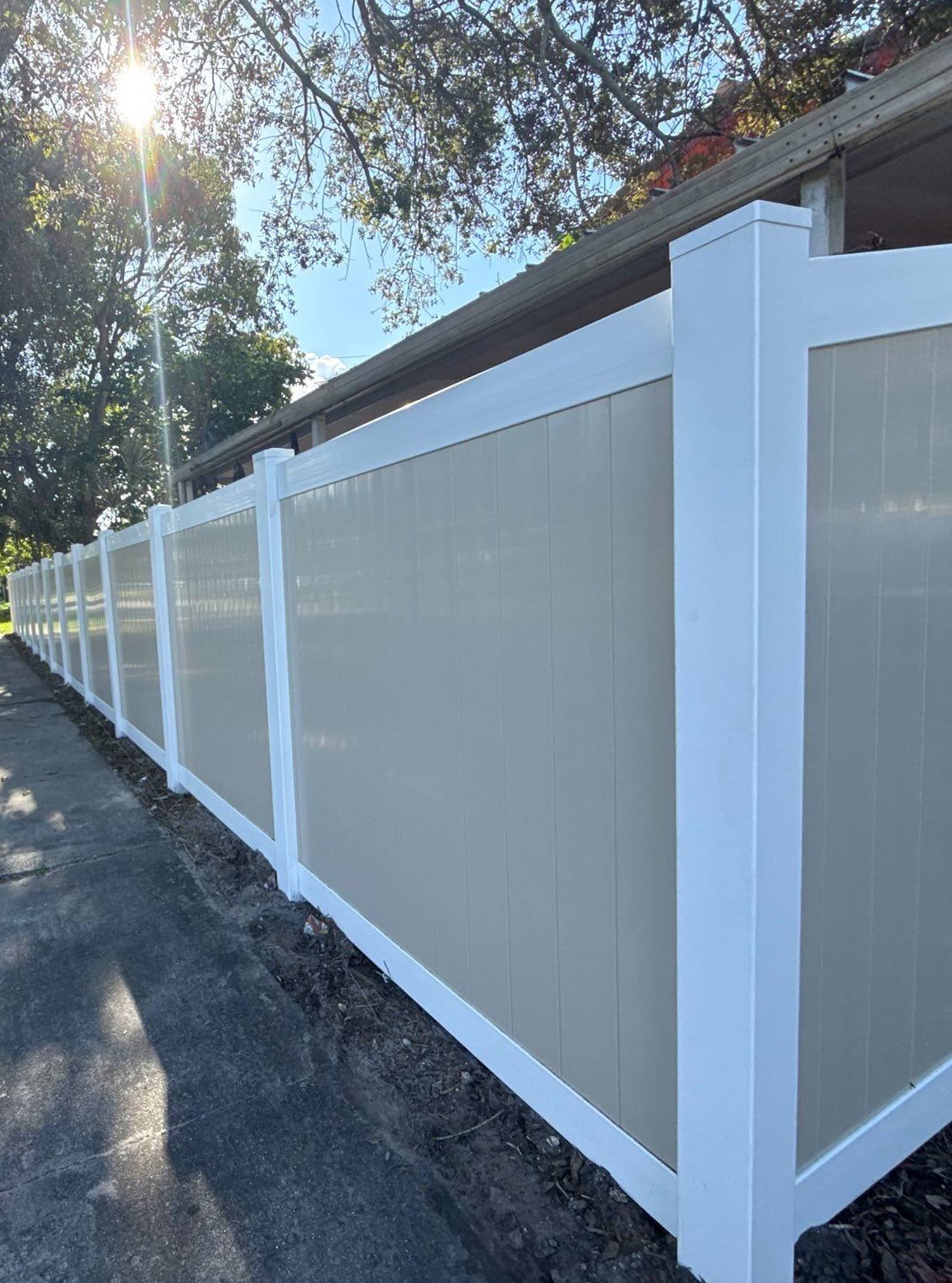PVC Fence Double Color Tan and White