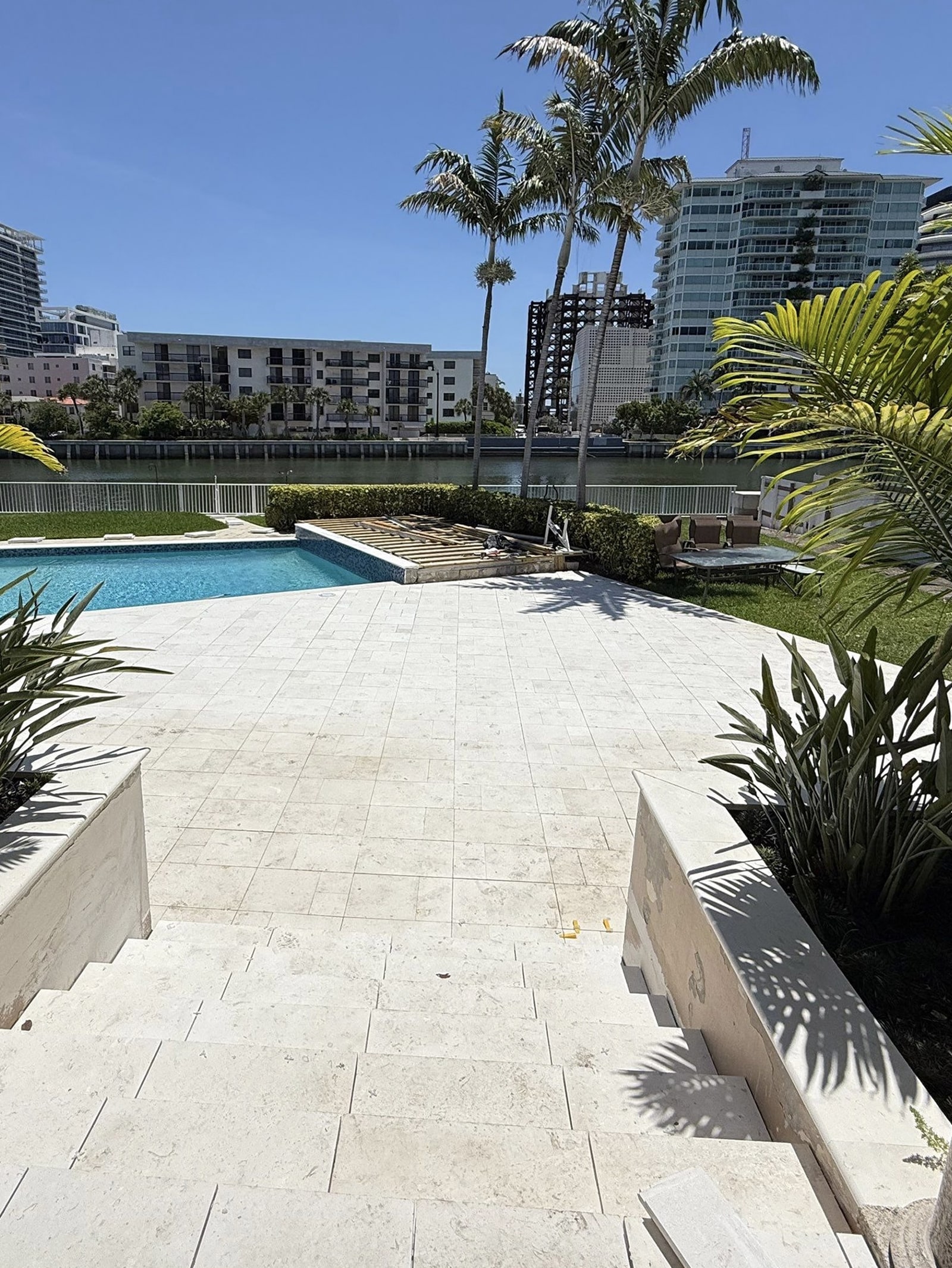 Stamped concrete pool
