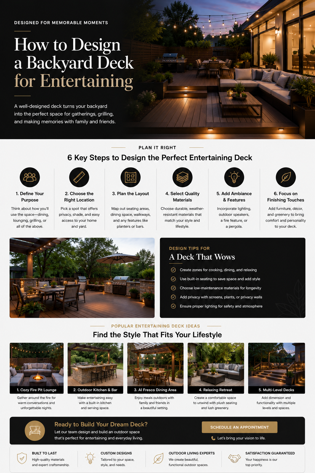 Infographic: 6 key steps to design a backyard deck for entertaining